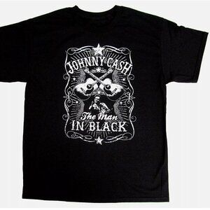 JOHNNY CASH T-shirt Man In Black Country Rock Singer Shirt Tee New